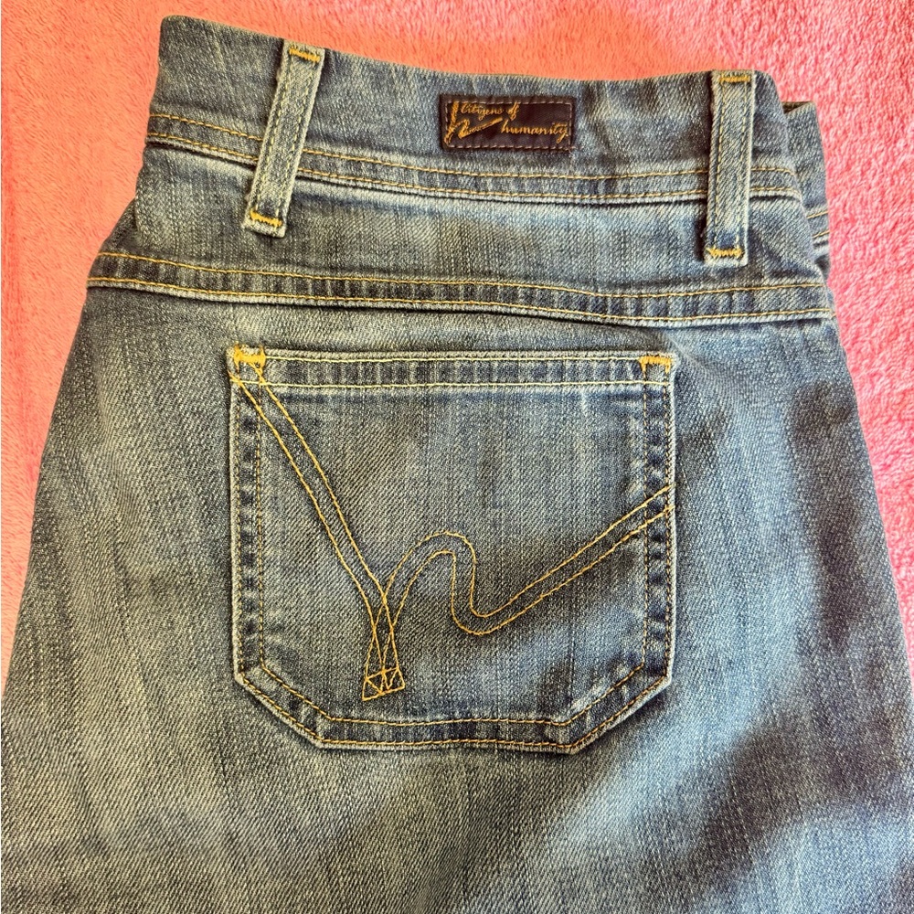 Citizens of Humanity vintage low rise wide leg cuffed jeans